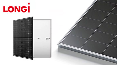 太陽光発電モジュールの写真　LONGi